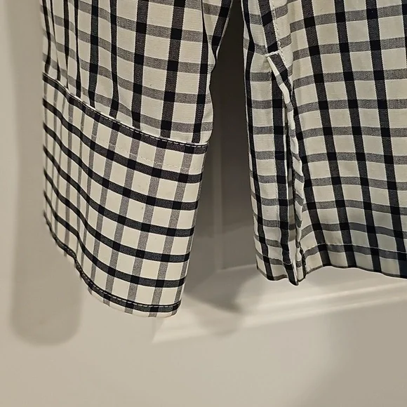 Lands'end Henley plaid L/S tunic top shirt sz M 10 12 - Picture 2 of 9